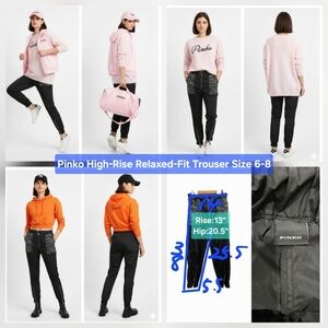 Pinko High-Rise Relaxed-Fit Trouser Size 6-8